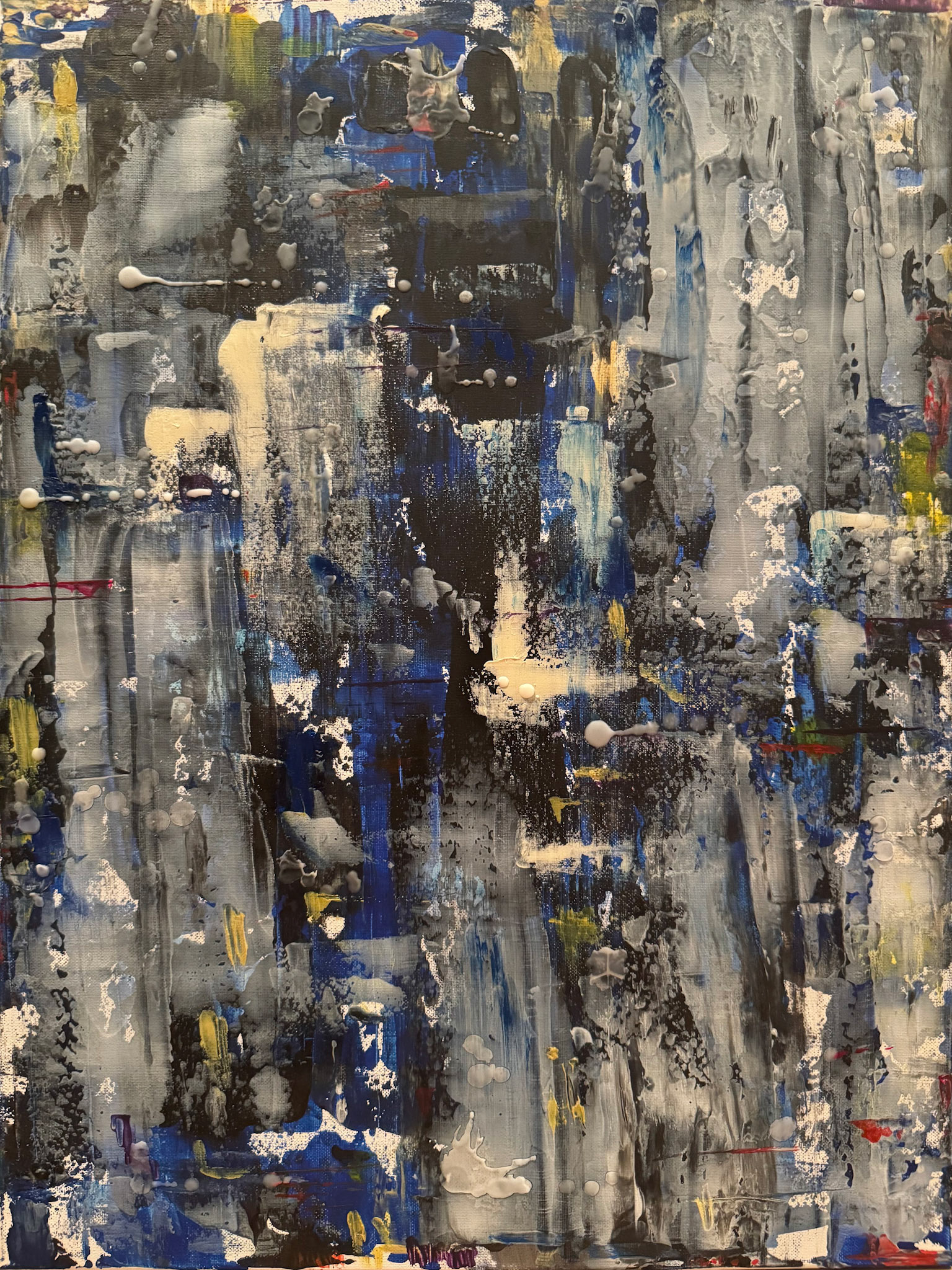 "icemelt" 50cm x 70cm, acrylic. oil paint, candle wax on canvas