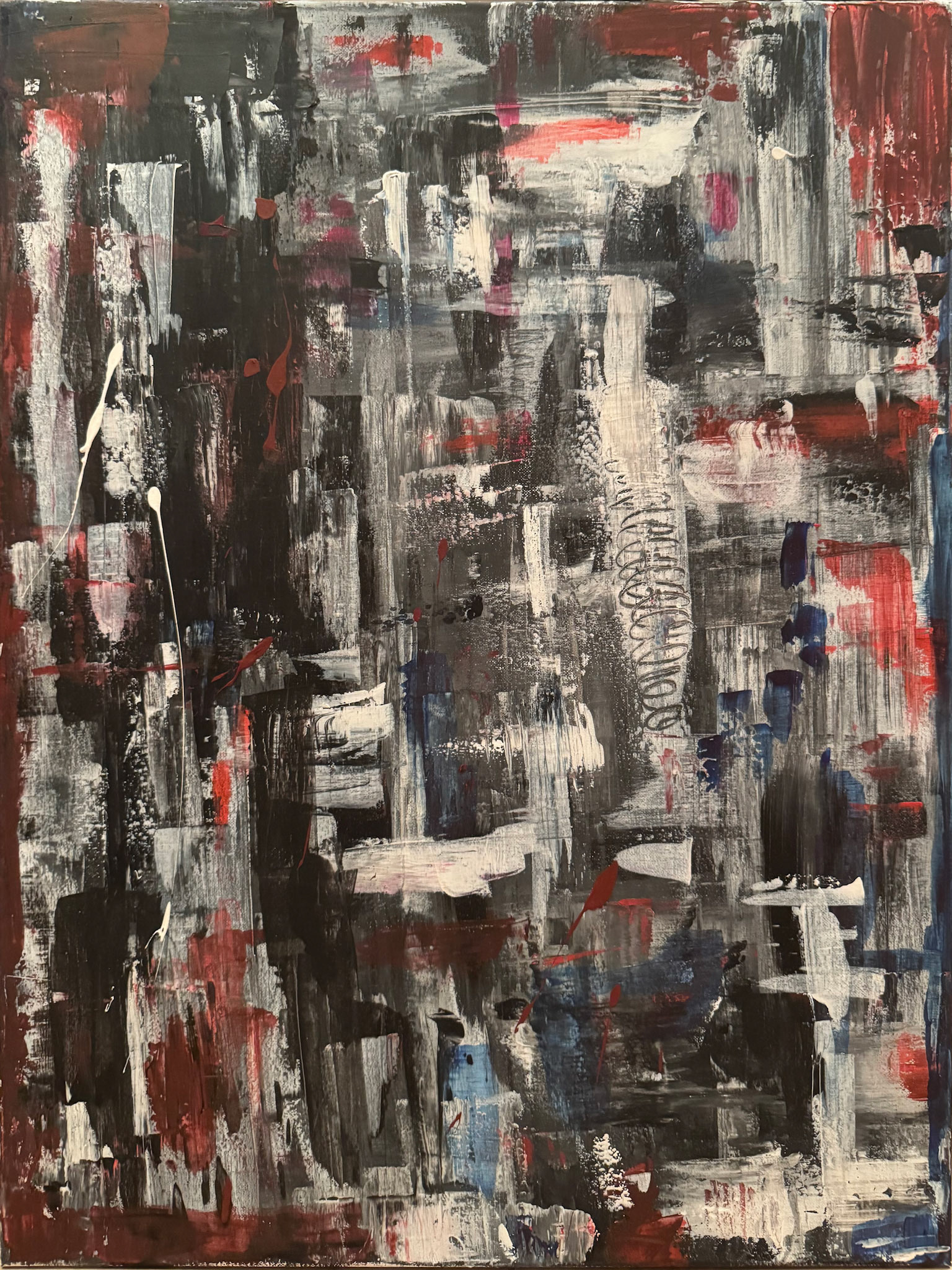"ashes of intention" 60cm x 80cm, acrylic, oil paint on canvas